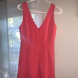 Scalloped top pink dress